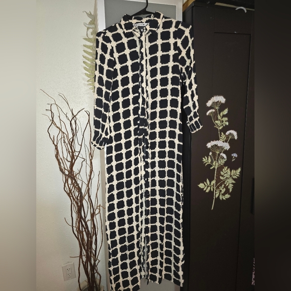 Zara long button up dress womens small - Picture 1 of 6